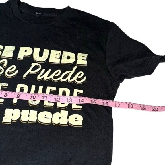 Sí Se Puede Black Graphic Tee Small By Well Worn Los Angeles 60% Cotton 40% Poly - Picture 3 of 4